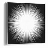 Radiant Black and White Abstract Art | Burst Monochrome Canvas Design