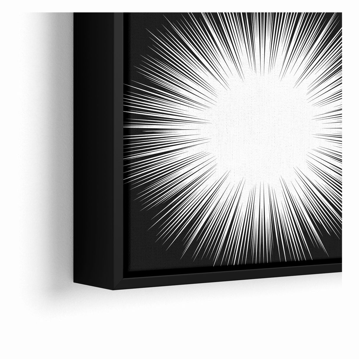 Radiant Black and White Abstract Art | Burst Monochrome Canvas Design