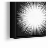 Radiant Black and White Abstract Art | Burst Monochrome Canvas Design