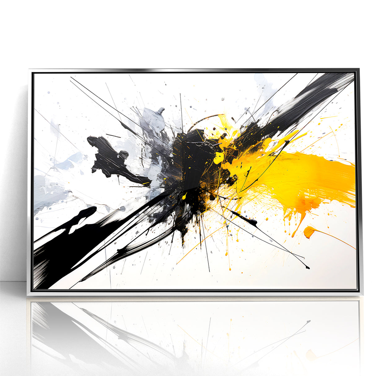 Dynamic Black and White Abstract Art | Splash Monochrome Canvas Design