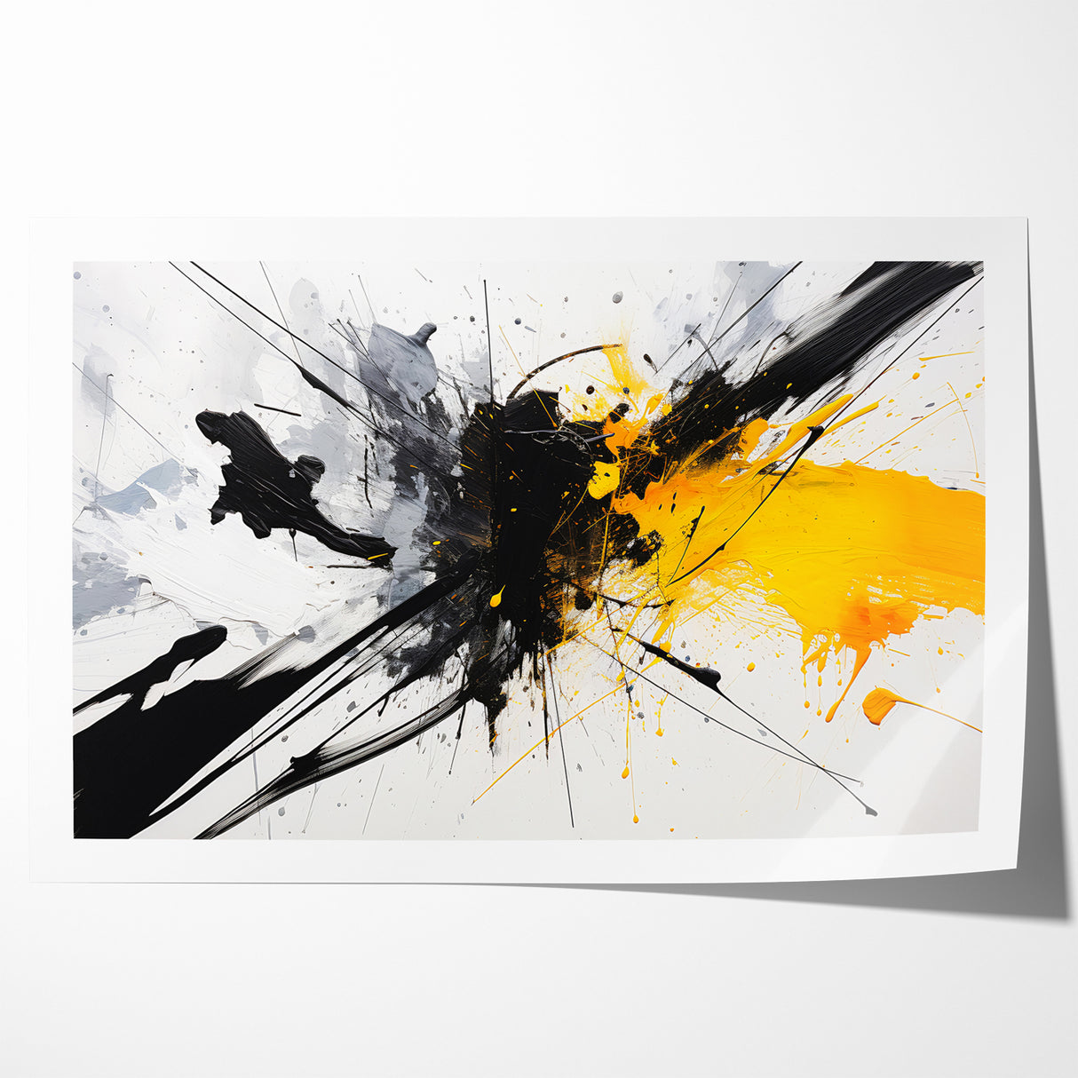 Dynamic Black and White Abstract Art | Splash Monochrome Canvas Design