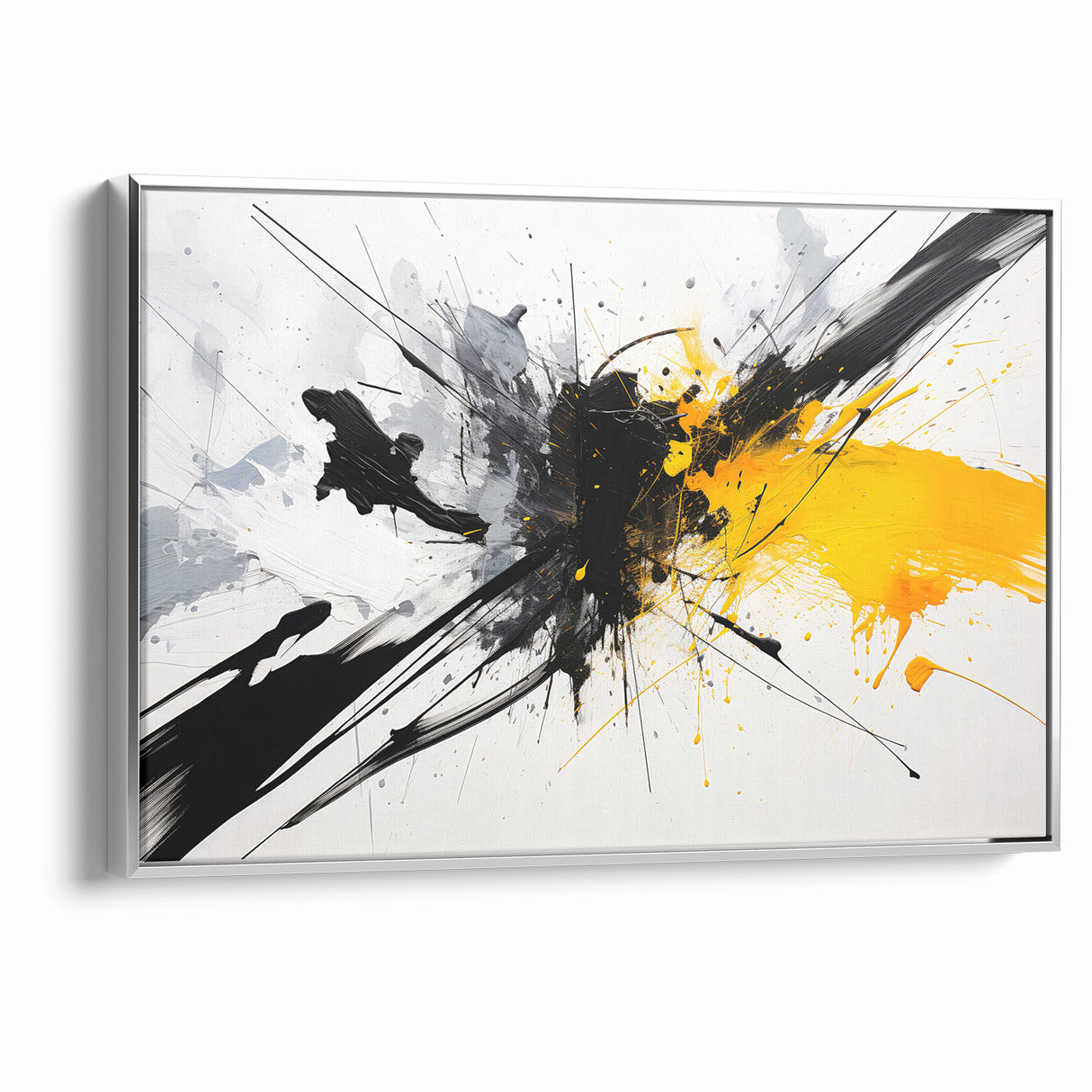 Dynamic Black and White Abstract Art | Splash Monochrome Canvas Design