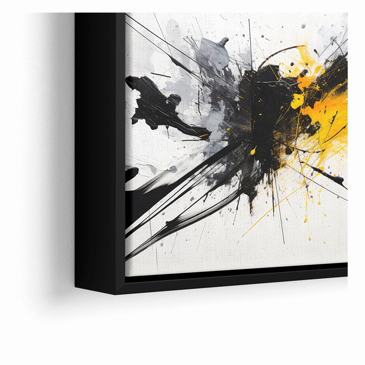 Dynamic Black and White Abstract Art | Splash Monochrome Canvas Design