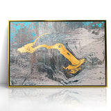 Golden Brush Strokes on Textured Abstract Line Art - Modern Wall Decor