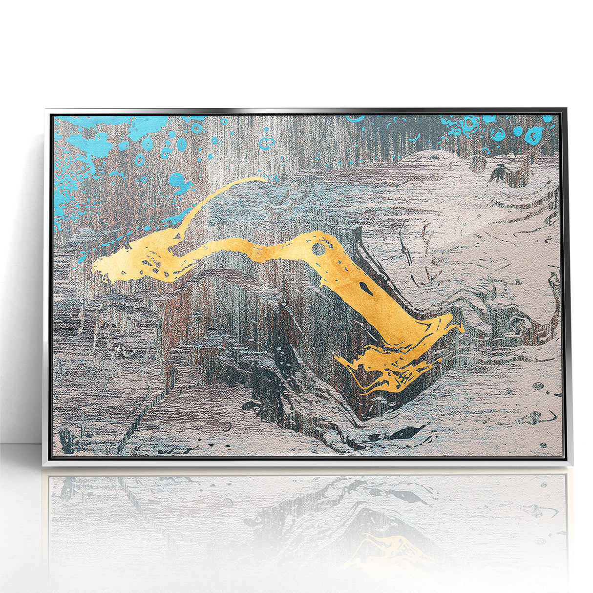Golden Brush Strokes on Textured Abstract Line Art - Modern Wall Decor