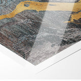 Golden Brush Strokes on Textured Abstract Line Art - Modern Wall Decor