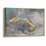 Golden Brush Strokes on Textured Abstract Line Art - Modern Wall Decor