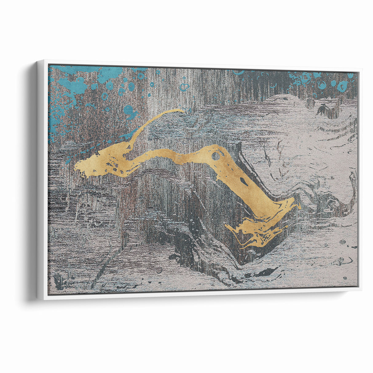 Golden Brush Strokes on Textured Abstract Line Art - Modern Wall Decor