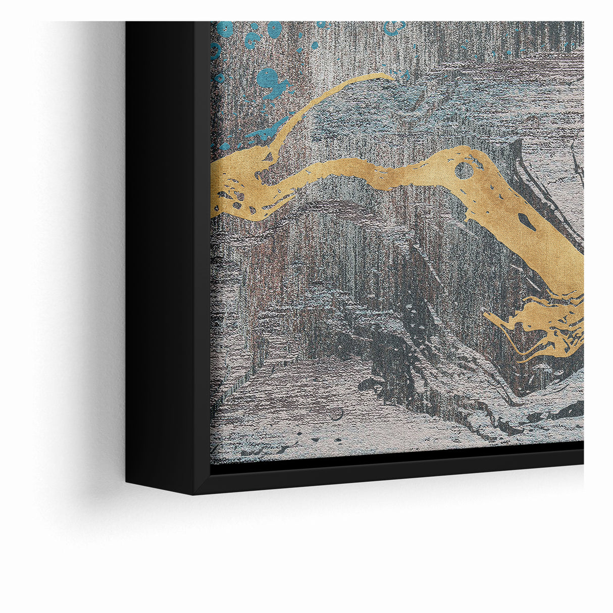 Golden Brush Strokes on Textured Abstract Line Art - Modern Wall Decor