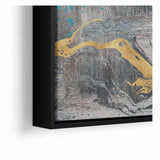 Golden Brush Strokes on Textured Abstract Line Art - Modern Wall Decor