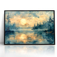 Abstract Nature Prints - Moonlit Lake Tranquility Wall Art