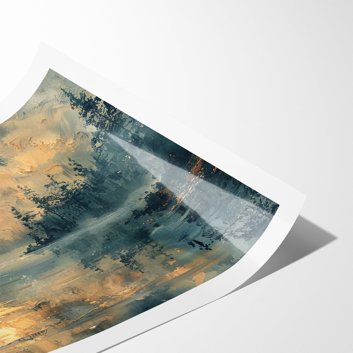 Abstract Nature Prints - Moonlit Lake Tranquility Wall Art