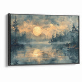 Abstract Nature Prints - Moonlit Lake Tranquility Wall Art