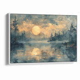 Abstract Nature Prints - Moonlit Lake Tranquility Wall Art