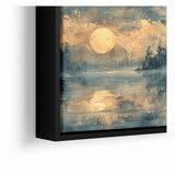 Abstract Nature Prints - Moonlit Lake Tranquility Wall Art