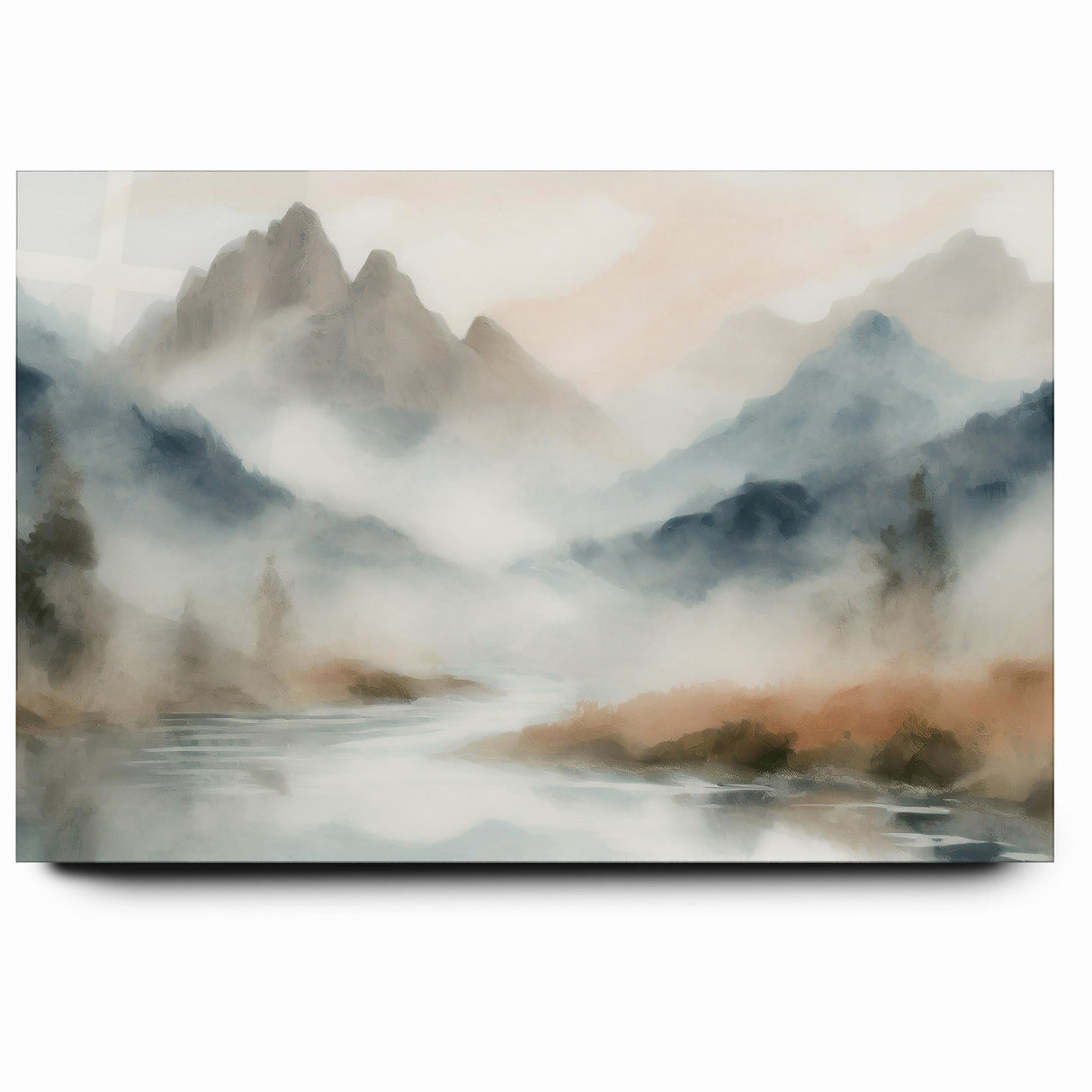 Abstract Nature Prints - Misty Mountain Serenity Wall Art