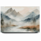 Abstract Nature Prints - Misty Mountain Serenity Wall Art