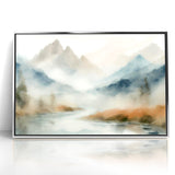Abstract Nature Prints - Misty Mountain Serenity Wall Art