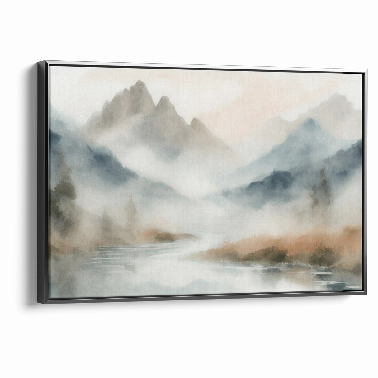 Abstract Nature Prints - Misty Mountain Serenity Wall Art