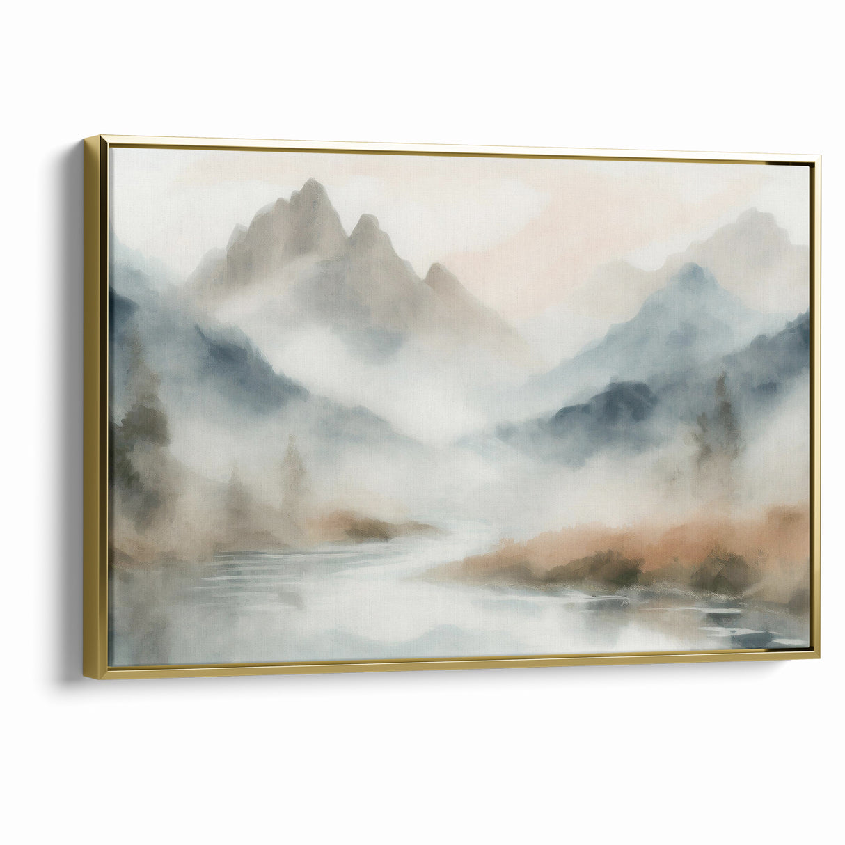 Abstract Nature Prints - Misty Mountain Serenity Wall Art