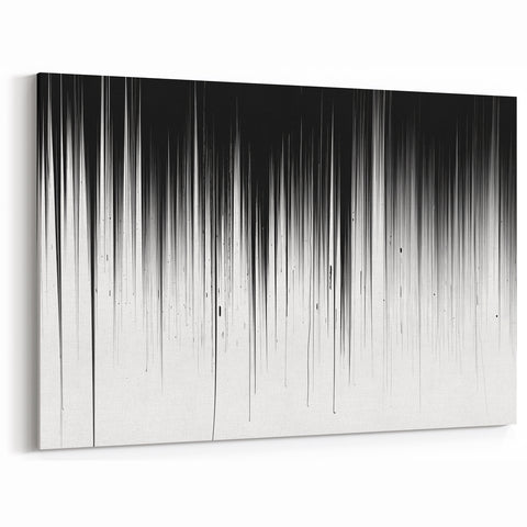 Minimalist Black and White Abstract Art | Drip Monochrome Canvas Design