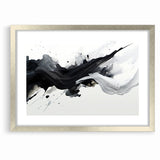 Flowing Black and White Abstract Art | Modern Monochrome Canvas Design