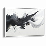 Flowing Black and White Abstract Art | Modern Monochrome Canvas Design