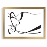 Curved Black and White Abstract Art | Minimalist Monochrome Canvas