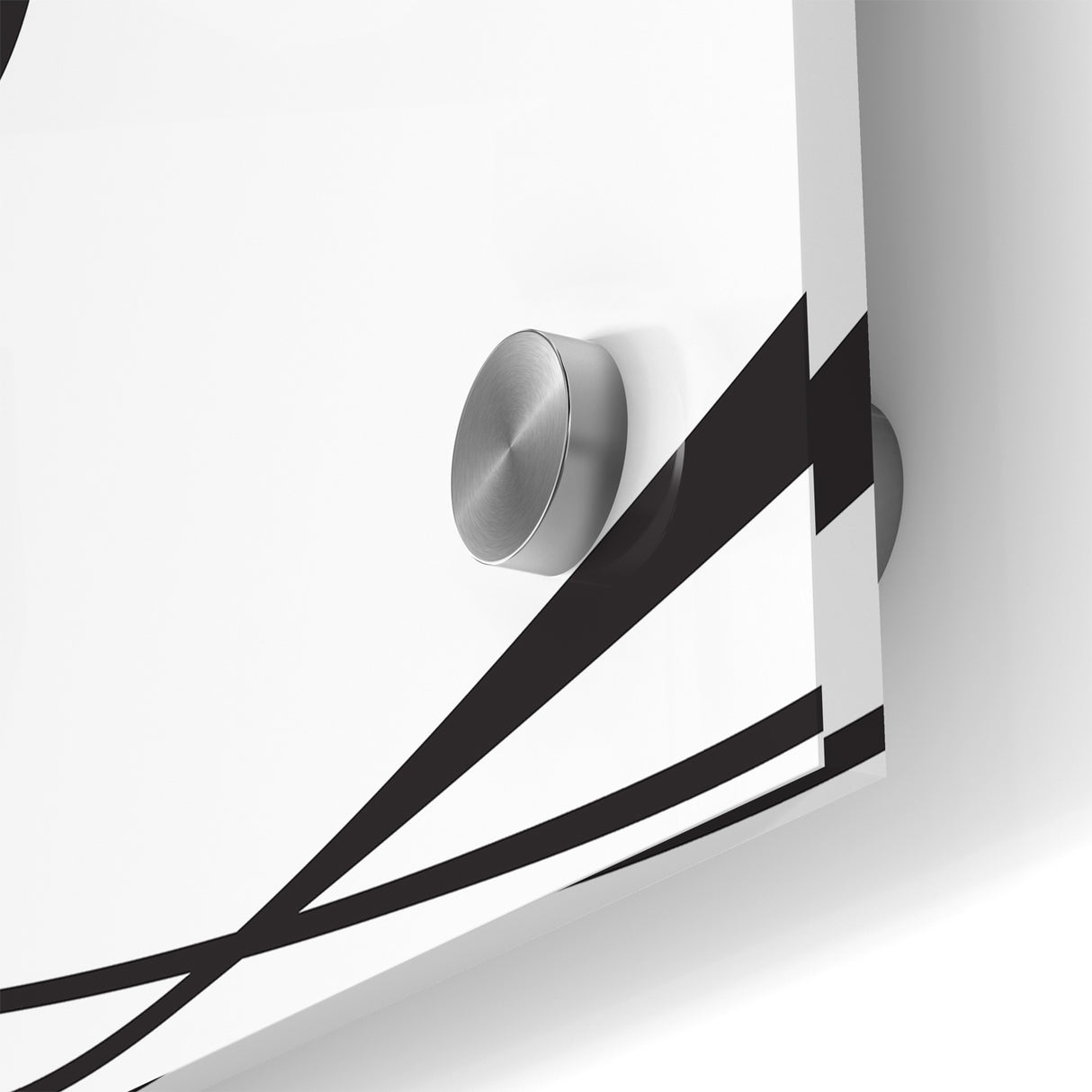 Curved Black and White Abstract Art | Minimalist Monochrome Canvas