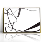 Curved Black and White Abstract Art | Minimalist Monochrome Canvas