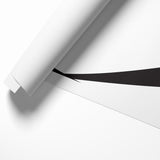 Curved Black and White Abstract Art | Minimalist Monochrome Canvas