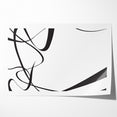 Curved Black and White Abstract Art | Minimalist Monochrome Canvas