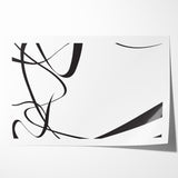 Curved Black and White Abstract Art | Minimalist Monochrome Canvas
