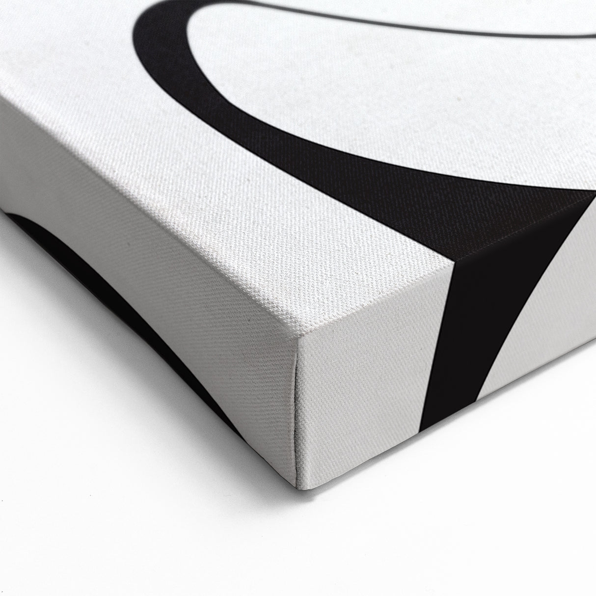 Curved Black and White Abstract Art | Minimalist Monochrome Canvas