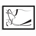 Curved Black and White Abstract Art | Minimalist Monochrome Canvas