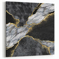 Elegant Black and White Abstract Art with Gold | Monochrome Canvas