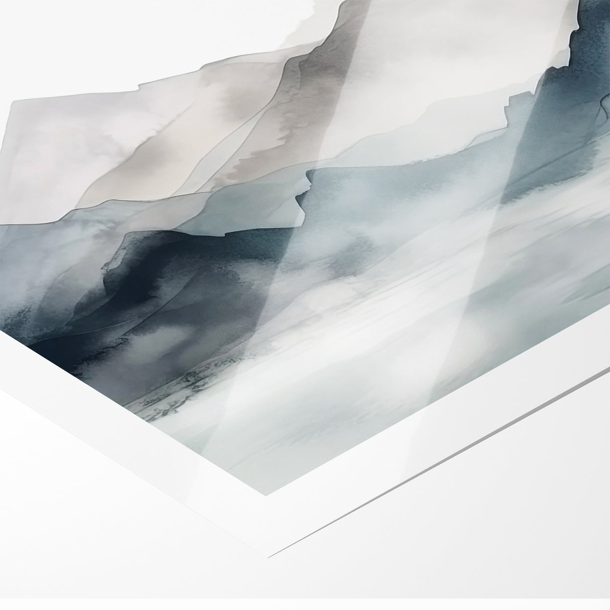 Modern Landscape Abstract Art - Tranquil Mountain Scenery Wall Decor