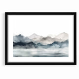 Modern Landscape Abstract Art - Tranquil Mountain Scenery Wall Decor