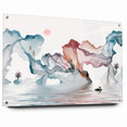 Modern Landscape Wall Decor - Serene Water and Translucent Forms Art