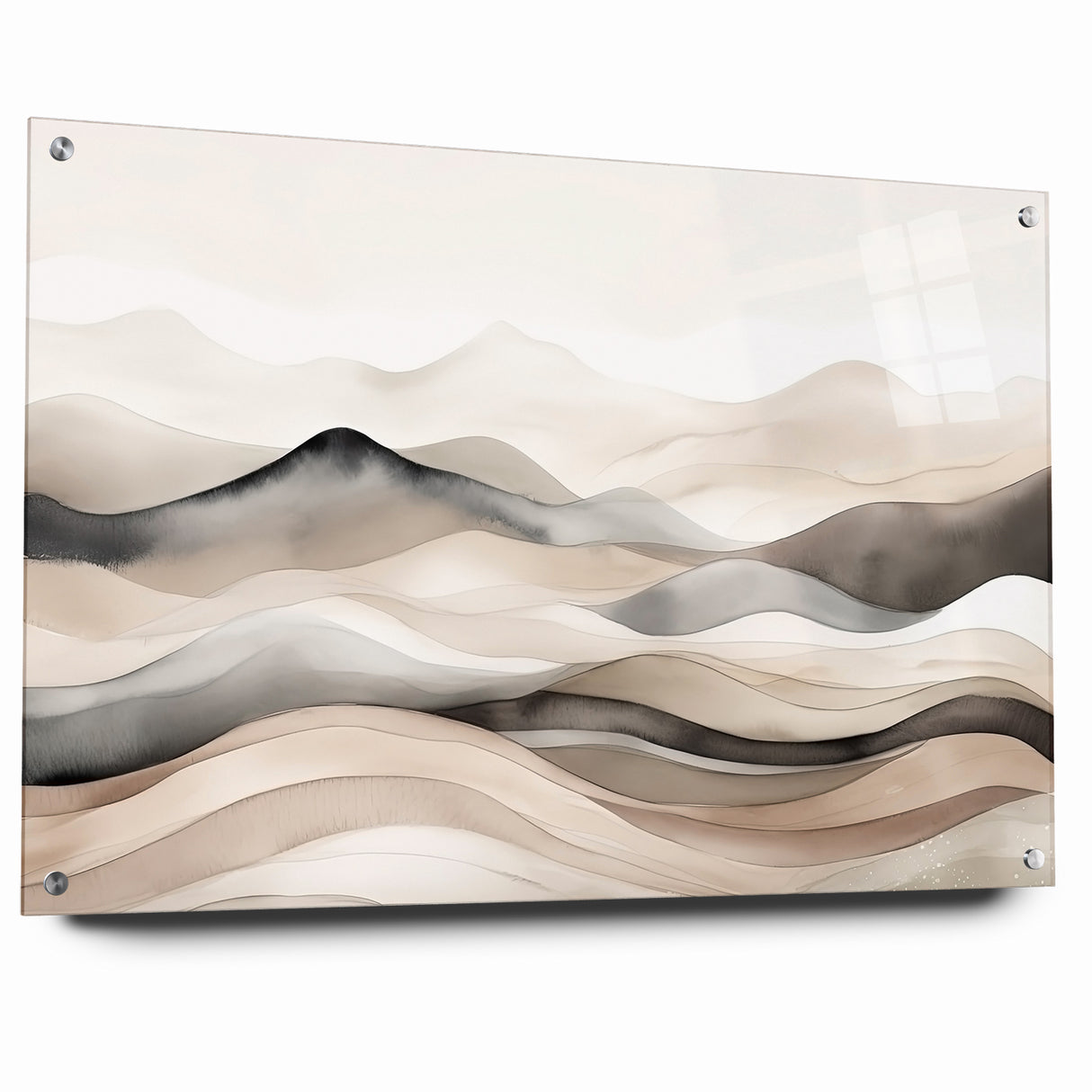 Contemporary Landscape Abstract Art - Serene Desert Scenery Wall Decor