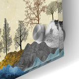 Colorful Abstract Landscapes - Vibrant Mountain and Tree Silhouettes Art