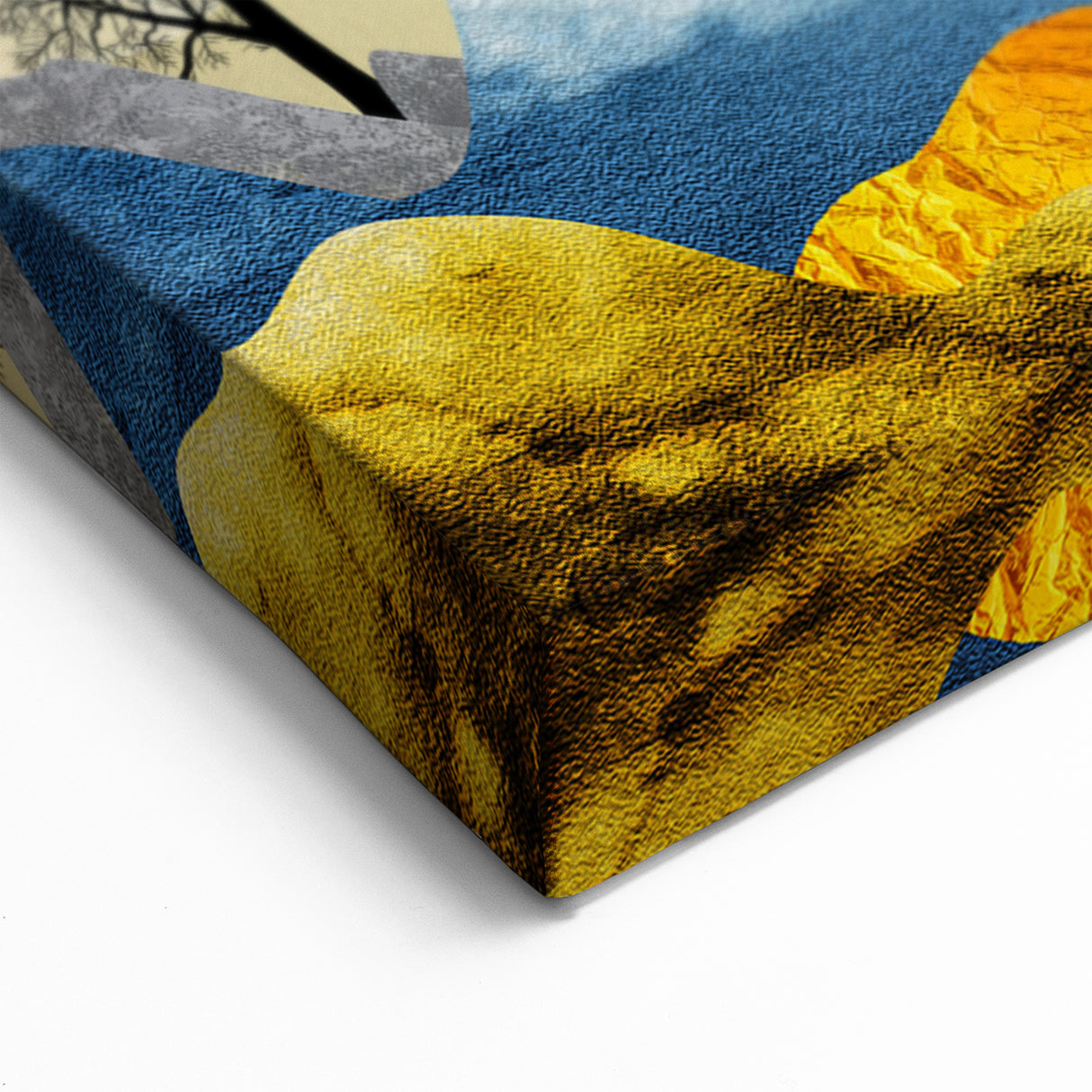 Colorful Abstract Landscapes - Vibrant Mountain and Tree Silhouettes Art