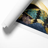 Modern Landscape Abstract - Deer and Vibrant Hills Wall Art