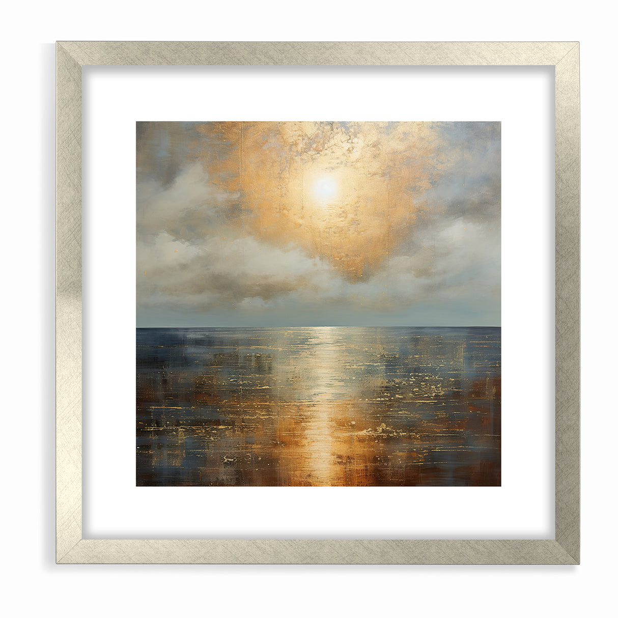 Abstract Nature Prints - Golden Sunset Over Calm Sea Wall Art