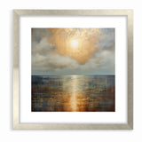 Abstract Nature Prints - Golden Sunset Over Calm Sea Wall Art