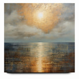Abstract Nature Prints - Golden Sunset Over Calm Sea Wall Art