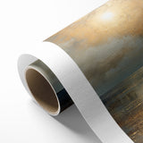 Abstract Nature Prints - Golden Sunset Over Calm Sea Wall Art