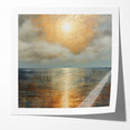 Abstract Nature Prints - Golden Sunset Over Calm Sea Wall Art