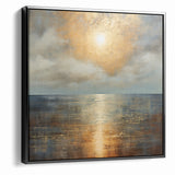 Abstract Nature Prints - Golden Sunset Over Calm Sea Wall Art