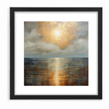 Abstract Nature Prints - Golden Sunset Over Calm Sea Wall Art